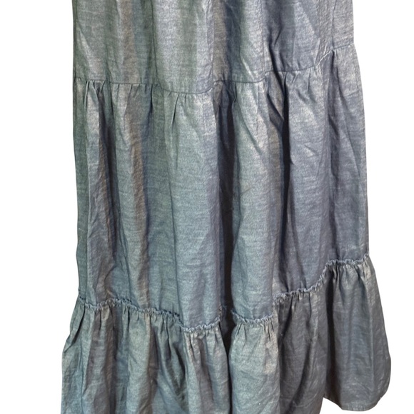 Navy Blue Embroidered Maxi Dress - Picture 3 of 10